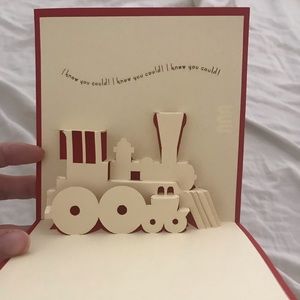 New Handcrafted Train Pop Up Card
